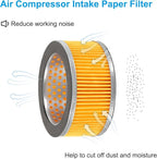 PATIKIL 4.2 x 2 Inch Air Compressor Intake Paper Filter 4 Pack Piston Type Air Filter Elements Replacement for Blowers Generators Filter Particles to Reduce Noise, Yellow