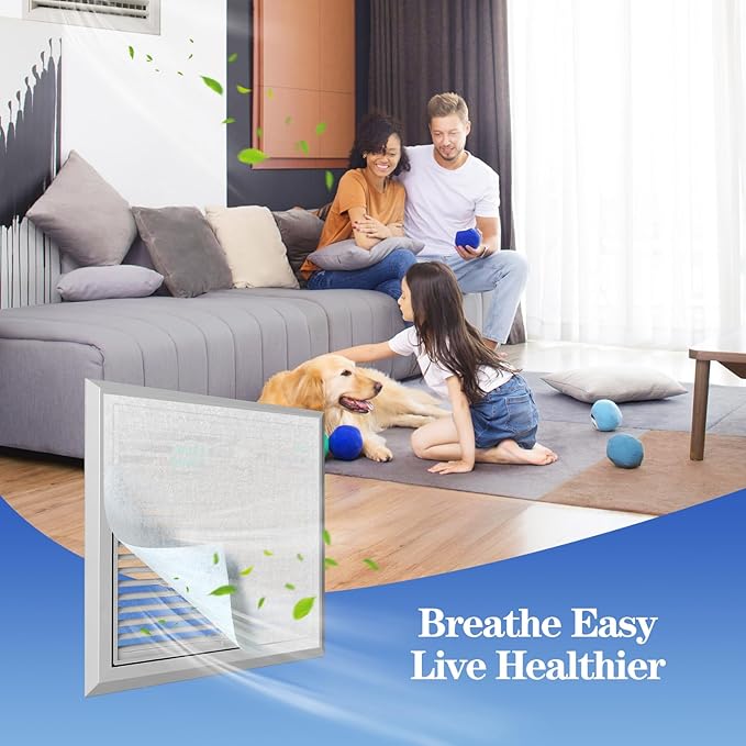 MERV 13 Air Filter Material -23 Ft² Cut to Fit Air Filter Media for Home HVAC, Furnace, AC & Purifier -Filters Dust and Pet Dander as Small as 0.3 Microns-Easy DIY with Hook Tape