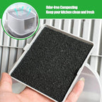 Eagles Square Compost Bin Filters, 10PCS, 4.7" x 4.7" x 0.4" Charcoal Filters for Kitchen Compost Bin Pail, Square Activated Carbon Filter Bio Bucket Filter Universal Size