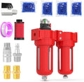 1/2" NPT Aluminium Air Drying System, Coalescing Filter, Desiccant Dryer and Air Regulator, Manual Drain, with 150 PSI Gauge and Valve Shut Off Switch for Plasma Cutter and Paint Spray