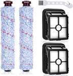 2 Pack 1868 Multi-Surface Brush Roll + 2 Pack 1866 Vacuum Filter, Replacement Parts Compatible with Bissell CrossWave 1785A 2306A 3888A Vacuum Cleaner, Compare to Part 1608683 160-8683 1608684