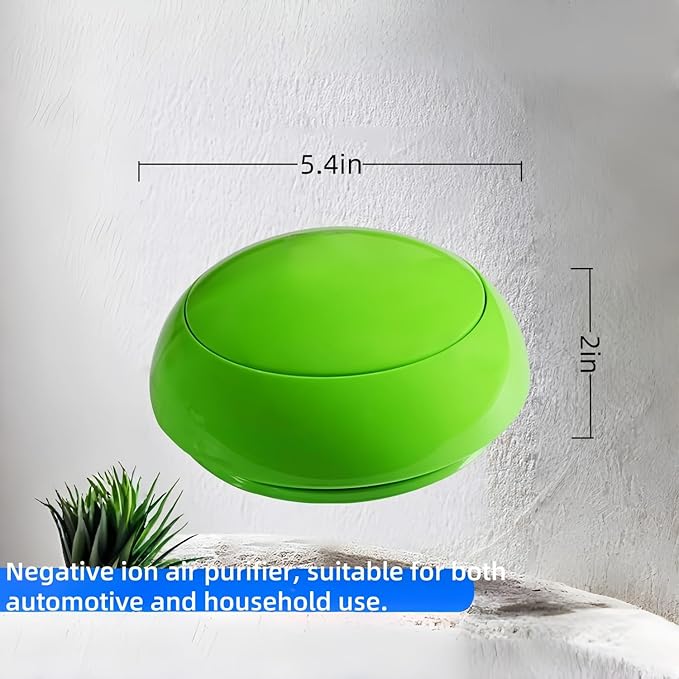 Portable Car Air Purifier with Built-in Filter, USB Charging, Green (Green)