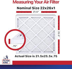 Filter King 22x26x1 Air Filter | 12-PACK | MERV 11 HVAC Pleated A/C Furnace Filters | MADE IN USA | Actual Size: 21.5 x 25.5 x .75"