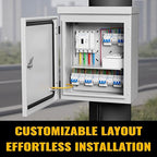Steel Electrical Box, 20"x16"x8" Steel Enclosure, IP67 Waterproof & Rust-Resistant, Outdoor/Indoor Electrical Junction Box with Mounting Plate for Wall/Pole Mount