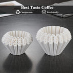 1-2 Cup White Coffee Filters, 100 Count Unbleached Basket Coffee Filter Paper for Miniature Mr Coffee, Small Coffee Maker, Single Serve Coffee Pot, Pour Over Coffee Kit