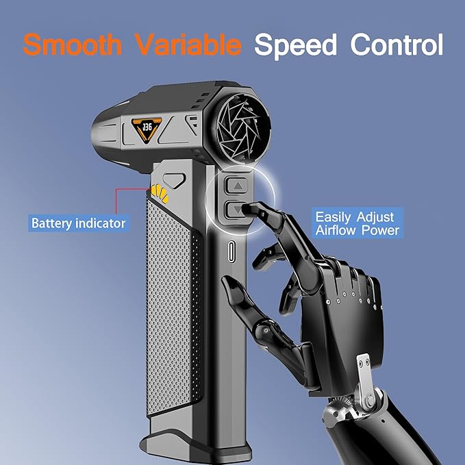 Compressed Air Duster, 2-in-1 Cordless Electric Air Duster & Mini Vacuum, High-Speed Brushless Motor, 8000mAh Rechargeable, Type-C, for Electronics, Keyboard, Car & Home Cleaning