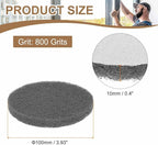 HARFINGTON 24pcs Scrubber Scouring Pads 800 Grits 4 Inch Drill Power Brush Hoop and Loop Surface Conditioning Disc Drill Scuffing Disc Scrub Pads for Home Kitchen Cleaning, Gray