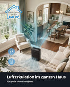Slevoo Air Purifier for Home Large Room, H13 True HEPA Filter Air Purifiers & 3 × pre-filters for Bedroom,Office,Living Room,Covers Up to 1991.3 ft²,CADR 326m³/h (Black)