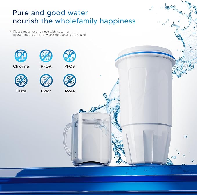 BOGDA 4 Pack Water Filter Replacement Zero, 5-Stage Compatible with Zero Pitcher and Dispenser, Fit for Zero Filter Water Replacement Filters and ZR-001 ZR-017 ZR-004