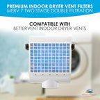 Dryer Filter Replacement - Compatible with Better Vent Indoor Dryer Vent Systems - Portable Indoor Dryer Filters - MERV 7 Double Filtration (24-Pack)
