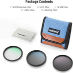 NEEWER 52mm UV CPL ND Lens Filter Kit, UV Protection + Circular Polarizing + Neutral Density (ND8) Camera Lens Filter Set with Multicoated Optical Glass, Slim Frame & Upgraded Foldable Storage Case