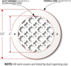 SABA Home Decor Air Vent Cover Grille - Acrylic Plexiglass 2" Round Duct Opening (4" Round Overall) White Finish Registers for Walls and Ceilings NOT for Floor USE, Charlotte (2, 4" Round Screws)