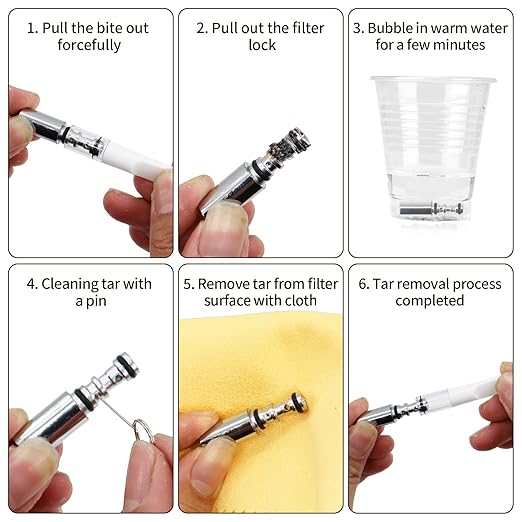 Cigarette Filters Color Plating 10pcs Cigarette Holder Reusable Clean Tar Tobacco Filter with Multi-Filtering for Standard Size Cigarettes Ø8mm,Slim Cigarettes Ø6mm and Ø5mm