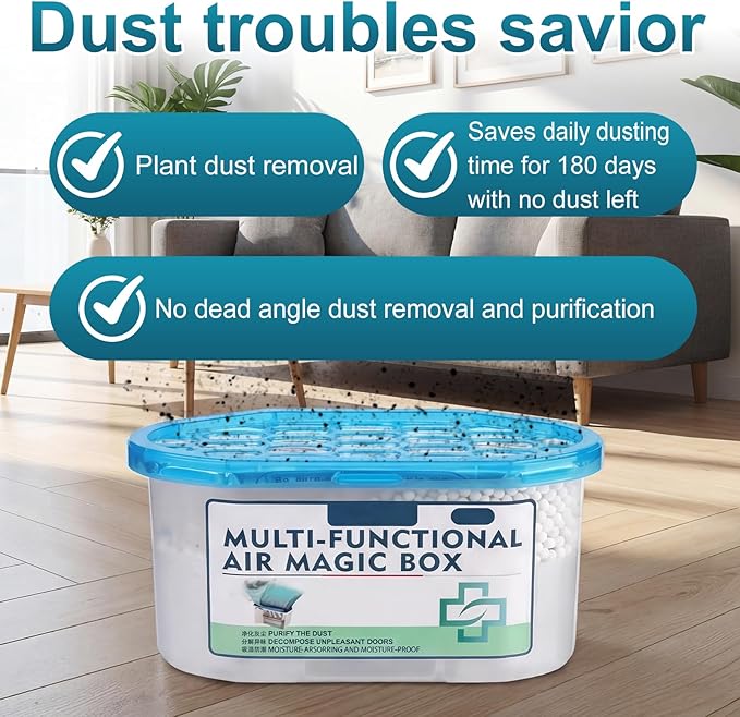 Air Purification Dust Removal Mic Box,Multi-Functional Air MacBox,Automatic Dust Collection Purifies,for car, Bedroom, New House, Office, Closet, Automatic Dust-Sucking (1 PCS)