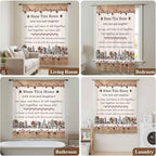 Farmhouse Sheer Curtains 45 Inch Length Country Star Barn Berry Brown Wood Plank Chiffon Curtain for Bedroom Living Room Light Filtering Rod Pocket Window Treatments Voile Curtains Drapes for Kitchen