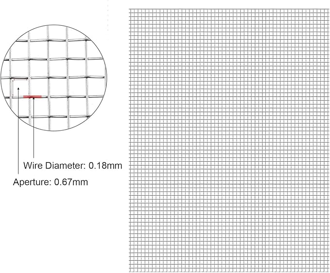304 Stainless Steel Wire Mesh 30 Mesh Screen, Woven Metal Cloth Roll, Vent Guard Net for Garden Protection Air Vent Covers Filtration