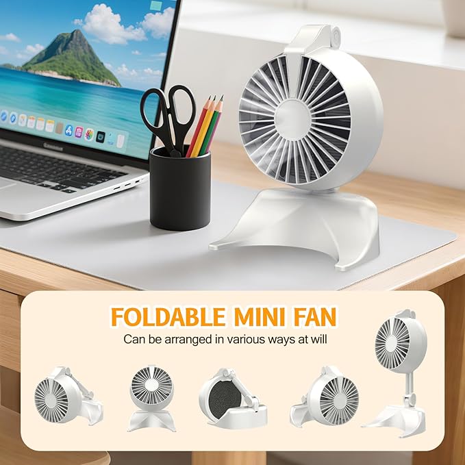 Foldable Air Purifier with 3 Replaceable Filters, 2 in 1 Desktop Electric Smoke Away Purifier Fan with 3 Speeds for Indoor BBQ Hot Pot