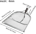 Leaking Soil Shovel Filter Stainless Steel Sieve 4mm/6mm/8mm/12mm Mesh Sifting Shovel for Sifting Corn Kernels Gardening Farm Chicken Coop and Goat Stall Multipurpose Dustpan (Sliver-4MM)