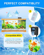 16 Pack Fish Tank Filters Compatible with Top Fin PF-S Filter Cartridge, Upgraded PF-S Small Fish Tank Filters Compatible with Top Fin PF10 Power Filters, Fit for Topfin Aquarium Filter