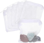 15Pcs Aquarium Filter Media Bags, Mini Fish Tank Media Mesh Filter Bags Reusable for Activated Carbon,Filter Stones(4.3”×3.9”(White)