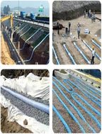 French Drain Pipe for Garden Lawn & Landscape, 3in Dia Perforated Fabric Drainage Pipes, Soft Infiltration System for Yard, House, Construction Site, 40m (131.2ft)