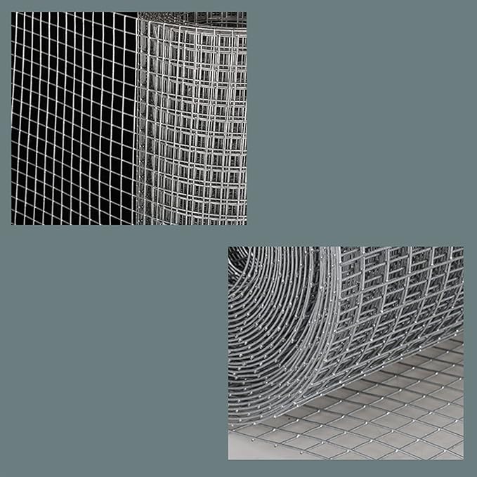 AOTNZ Welded Wire Fencing, Stainless Steel Anti-Rust Decorate Square Screening Filter Sheet for Garden Fence Aviary Hutch Net Fence Chicken Coop Pond Enclosure (Color : Silver, Size : 1.5x5m)