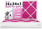Colorfil 14x24x1 Air Filter (4-Pack) | Made in the USA | Color Changing | Remove Cat and Dog Odor | MERV 8 for Pet Hair Dander and Dust | 13.75"x23.75"x0.75" Exact Size