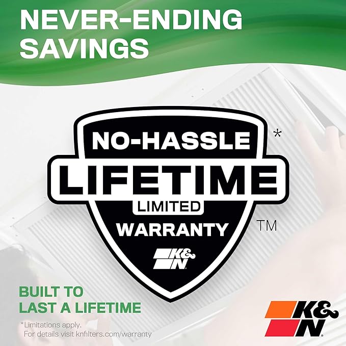 K&N 12X24X1 HVAC Furnace Air Filter, Lasts a Lifetime, Washable, Merv 13, the Last HVAC Filter You Will Ever Buy, Breathe Safely at Home or in the Office, HVC-13-11224