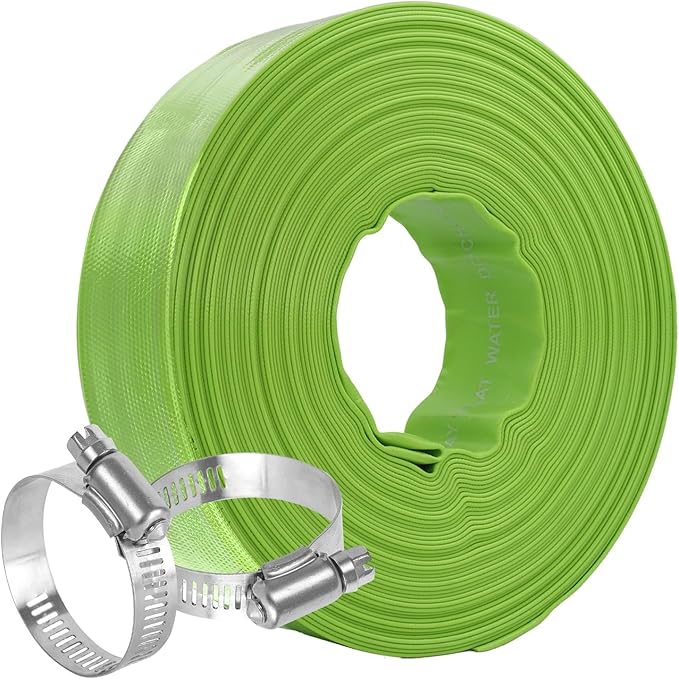 Eastrans 2'' x 25 FT Pool Backwash Hose with 2 Hose Clamps,Extra Heavy Duty Discharge Hose,Drain Hose for Swimming Pool,Super wear-resistant,weather blast,green