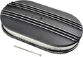 15" Black Aluminum Air Cleaner Assembly Kit Alloy Oval Partial Half Finned with Element