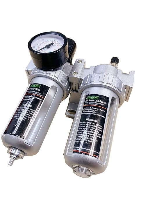 1/4" NPT Air Filter, Regulator & Lubricator (FRL) Combo - Water/Oil Trap Separator - Pressure Gauge(0-150 psi). DP-353325-1