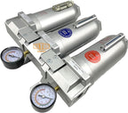 3/4" NPT SUPER DUTY Industrial Grade 3 Stages Filter Coalescing Desiccant Dryer System For Compressed Air Lines, Metal Bowls, Great For Paint Spray And Plasma Cutter (AUTO DRAIN)