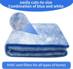 Custom Size Air Vent Filters,10''x120''x1'' Cut to Fit Air Filter Material with MERV 8 Rating & Adhesive Tape, for Home Floor, Grilles, Ceiling, HVAC Furnace Vents