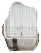 LUVODI Lighted LED Bathroom Mirror: 31.5”x24” Cloud Shape Wall Mounted Vanity Mirror with Bright Back Lit - Smart Dimmable Mirror Anti Fog with Touch Switch for Bedroom Living Room