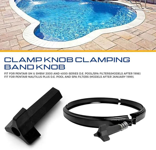 076033 Clamping Band Knob for Pentair Sta-Rite Pool and Spa, Pool Filter Knob Clamp Ring Knob Compatible with Pentair SM & SMBW 2000 and 4000 Series D.E. Pool/Spa Filters, Three Handled Knob 2 Pack
