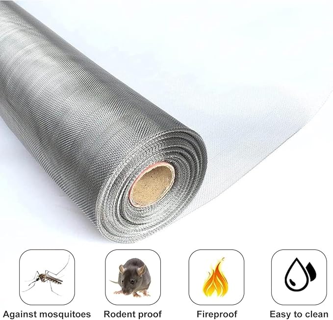Stainless Steel Wire Mesh Panel 100 Mesh, 304 Woven Metal Screen Cloth, High Density Filter Fabric, General Purpose Sheet, Easy Shape and Trim