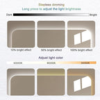 Bathroom Mirror with LED Lights，Bathroom Led Mirror ，Backlit Bathroom Mirror ，LED Mirror for Bathroom，with Touch Sensor/Demister pad，Shatterproof，Adjustable Lights(B,W50*H70cm/W19.7*H27.6IN)