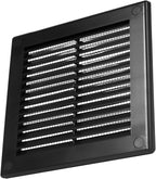 Vent Systems 4.5" x 4.5" Inch (Opening Dimensions) - Pack of 2 - Black Plastic Soffit Vent Cover - Durable Square Air Vent Grille with Mesh Screen - Ventilation Grill Wall, Ceiling Indoor, Outdoor