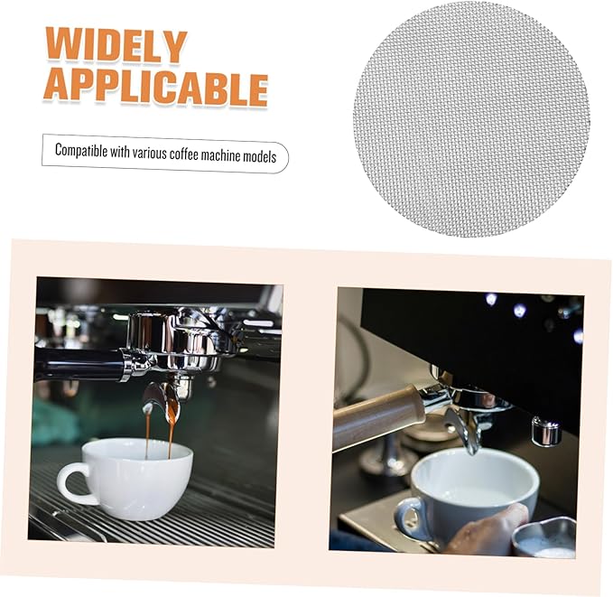 Veemoon Coffee Machine Accessories Portafilter Mesh Reusable Filters for Espresso Stainless Steel Filter Screen for Clean Extraction
