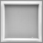 HVAC Premium 14'' x 14'' Cube Core Eggcrate Return Air Filter Grille for 1'' Filter - Aluminum - White [Outer Dimensions: 15.75 X 15.75]
