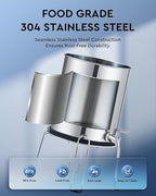 CO-Z Gravity Fed Water Filter System, Stainless Steel Gravity Water Purifier with 2 Carbon Filters, 2.25 Gal Countertop Water Filtration System, Chamber Stand & Water Spigot, NSF/ANSI 42 Certification