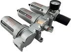 3/8" NPT MID FLOW Filter Regulator Coalescing Desiccant Dryer System For Compressed Air Lines, Poly Bowls, Great For Paint Spray And Plasma Cutter (AUTO DRAIN)