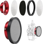 Carburetor Carb Velocity Stack Air Filter Cleaner Modified Trumpet Aluminum Alloy with Sponge Filter Steel Mesh for PWK32-34mm Short Style Fast Intake Suggest for Small Displacement (Red,55mm)