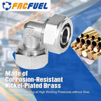 3/4 Inch Brass-Nickel Plated Elbow Fittings, Air Hose Fittings for 3/4 Inch Compressed Air Piping System, Corrosion-Resistant Fitting for Shop Garage Air Line Kit