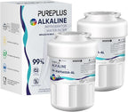 PUREPLUS Alkaline Replacement for GE® MWF®, SmartWater® MWFP, MWFINT, MWFA, GWF, HDX FMG-1, Kenmore® 9991, WFC1201, GSE25GSHECSS, Water Filter, 2 Pack