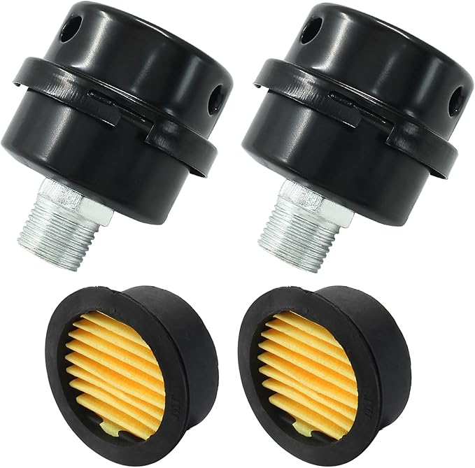 Hordion 2 Pack Air Compressor Silencer, 1/2" Thread Air Compressor Intake Filter Sound Muffler Replacement Parts 20mm for Blowers Generators Exhaust Ports