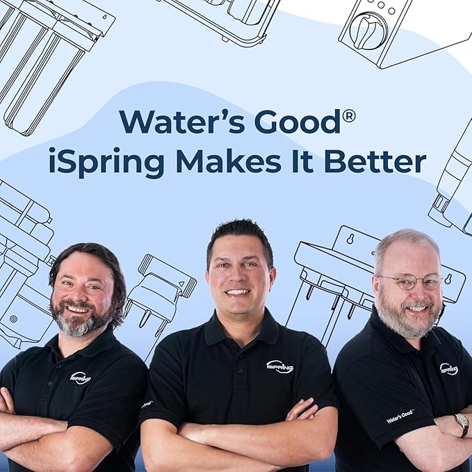 iSpring WGB22B-KS+AHPF12MNPT16X2 2-Stage Whole House Water Filter System w/ 3/4'' Push-Fit Stainless Steel Hose Connectors, Reduces Sediment, Heavy Metals, Chlorine, Chloramine, Hydrogen Sulfide