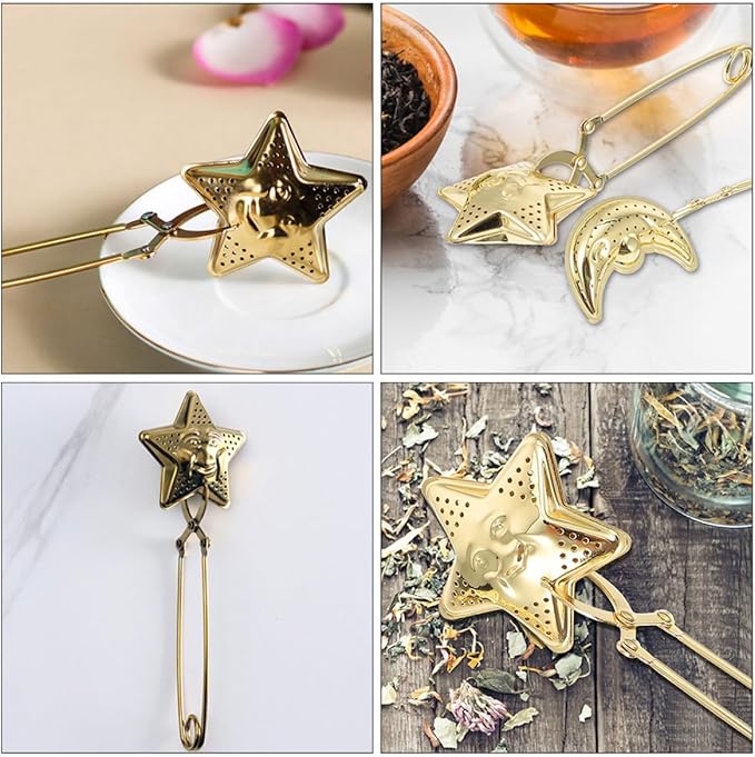Luxshiny Stainless Steel Tea Infuser Strainer Clamp Design Convenient Portable Tea Filter Accessories