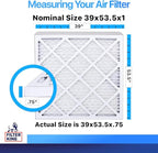 Filter King 39x53.5x1 Air Filter | 4-PACK | MERV 8 HVAC Pleated A/C Furnace Filters | MADE IN USA | Actual Size: 39 x 53.5 x .75"