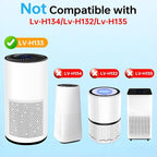 Lv-H133 Replacement Filter Only Compatible with LEVOIT LV-H133 Filter, Efficient Middle Filter and Activated Carbon Filter Set, LV-H133-RF, 2 Pack